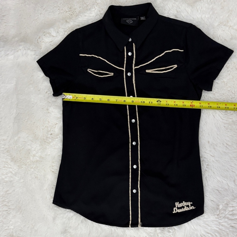 Harley-Davidson ,size S,Black and White Button-Up Shirt - Picture 12 of 16